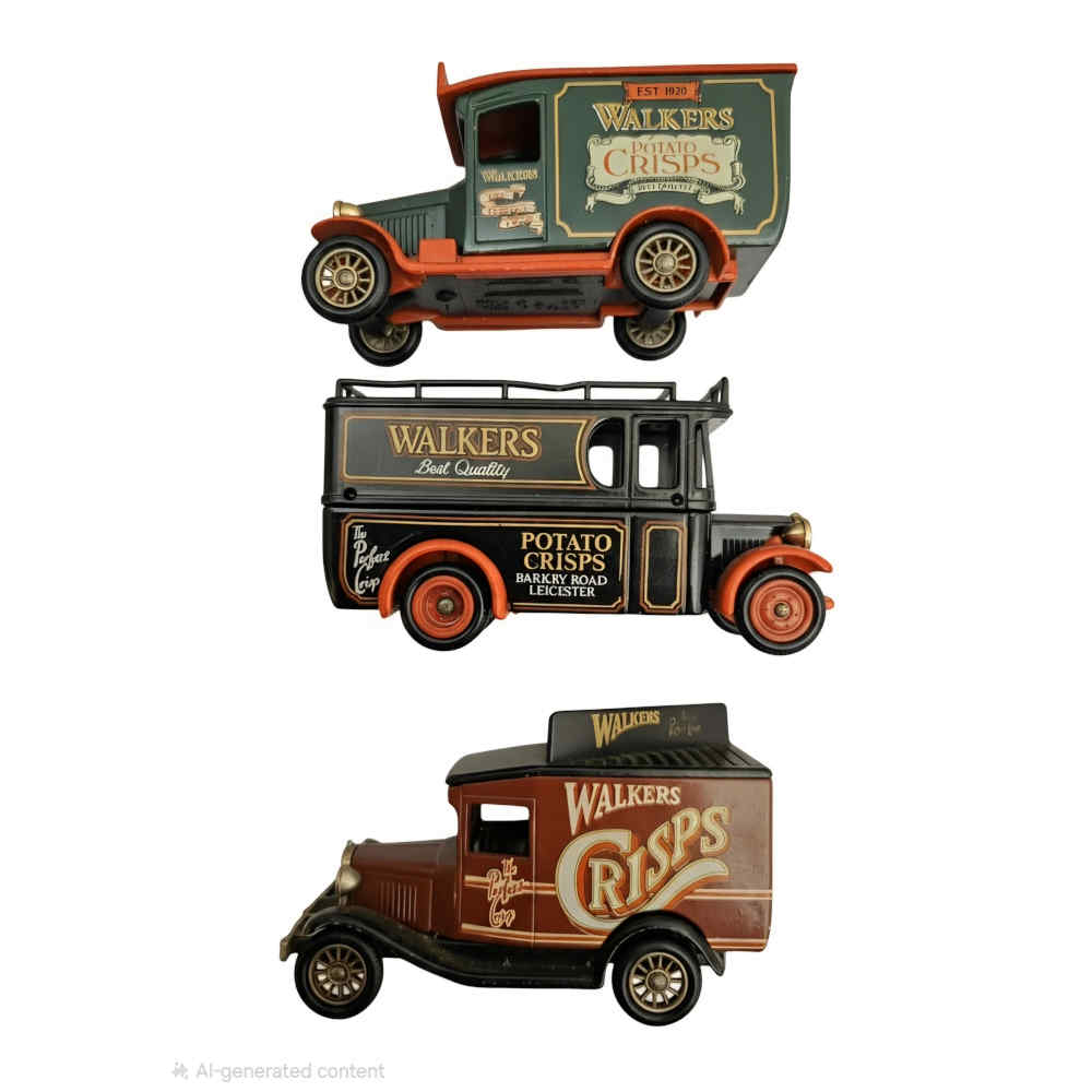 Lledo Models Walkers Crisps x 3 - Vintage Car Models